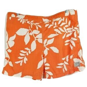 Chaps Ralph Lauren Mens Swim Trunks Board Shorts Large Orange Pockets Floral